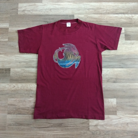 Vintage 70s 80s Single Stitch Glitter Graphic Capricorn Tee Small - Picture 4 of 9